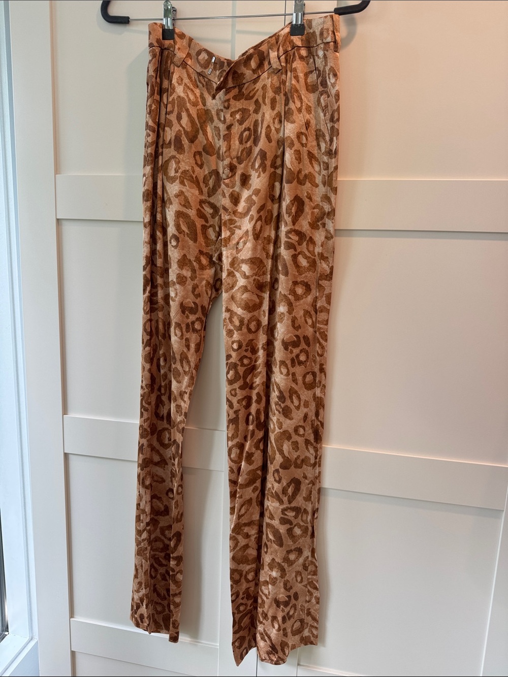 Favorite Daughter Tan Leopard-Print Wide Leg Pants
